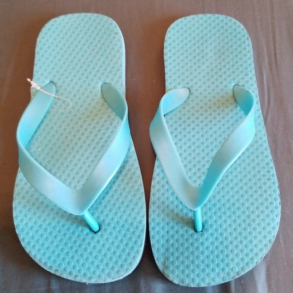 light blue flip flops
